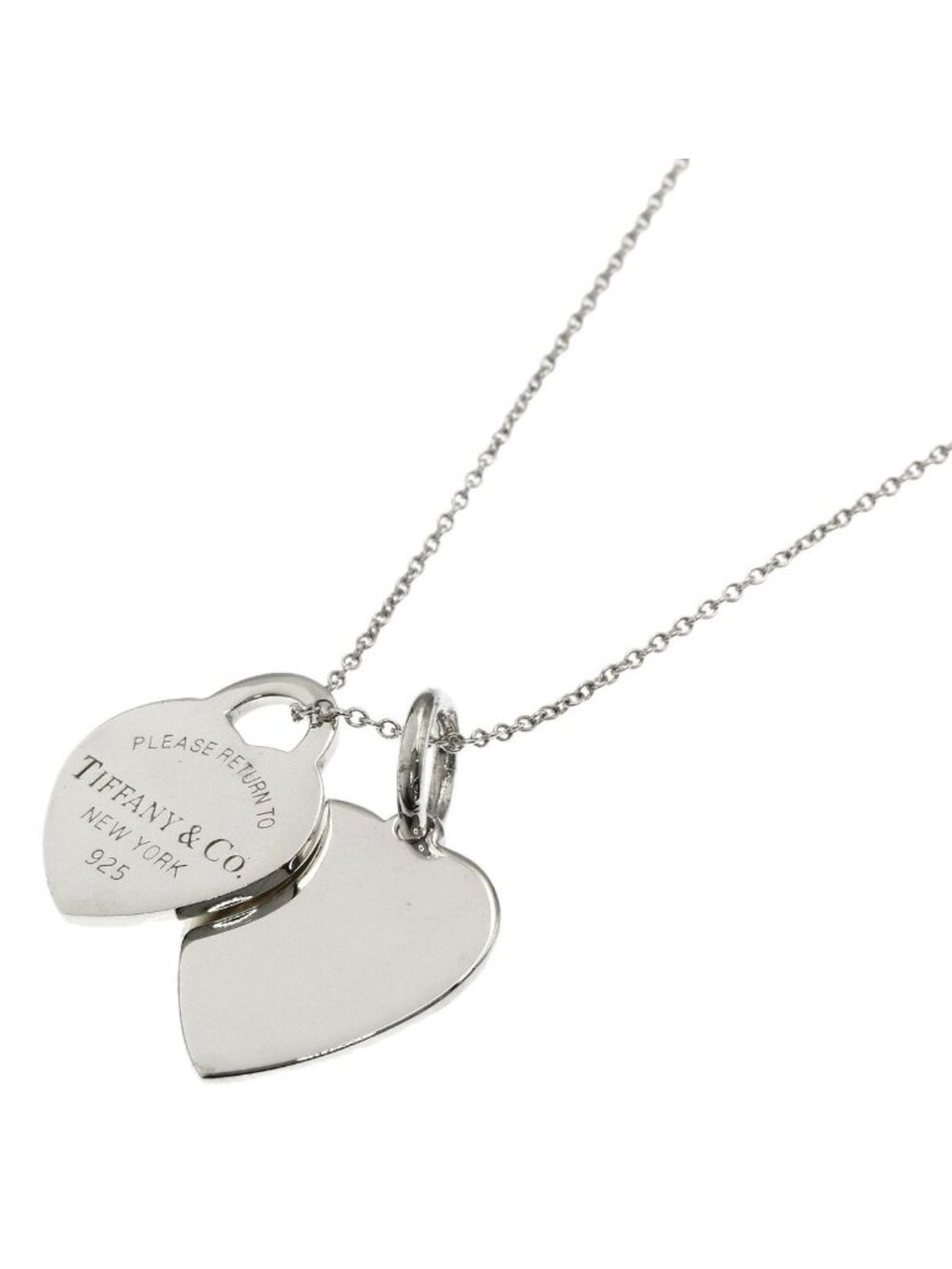 Tiffany & Co Double Heart Necklace Silver